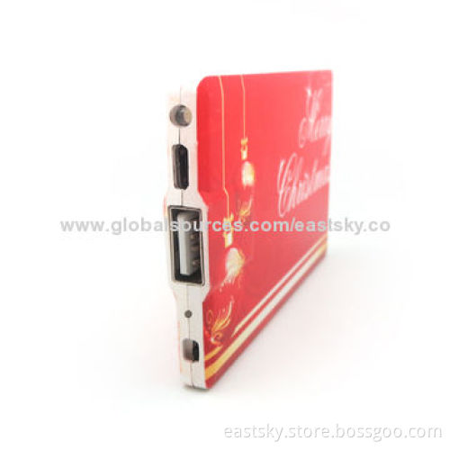 Card External Battery Charger with Small and Portable Gift Box Packaging, 1,300mAh CapacityNew
